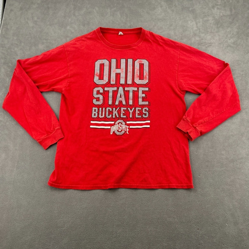 Vintage Ohio State Buckeyes Shirt Sz M Red Delta Football Sports‎ Long Sleeve